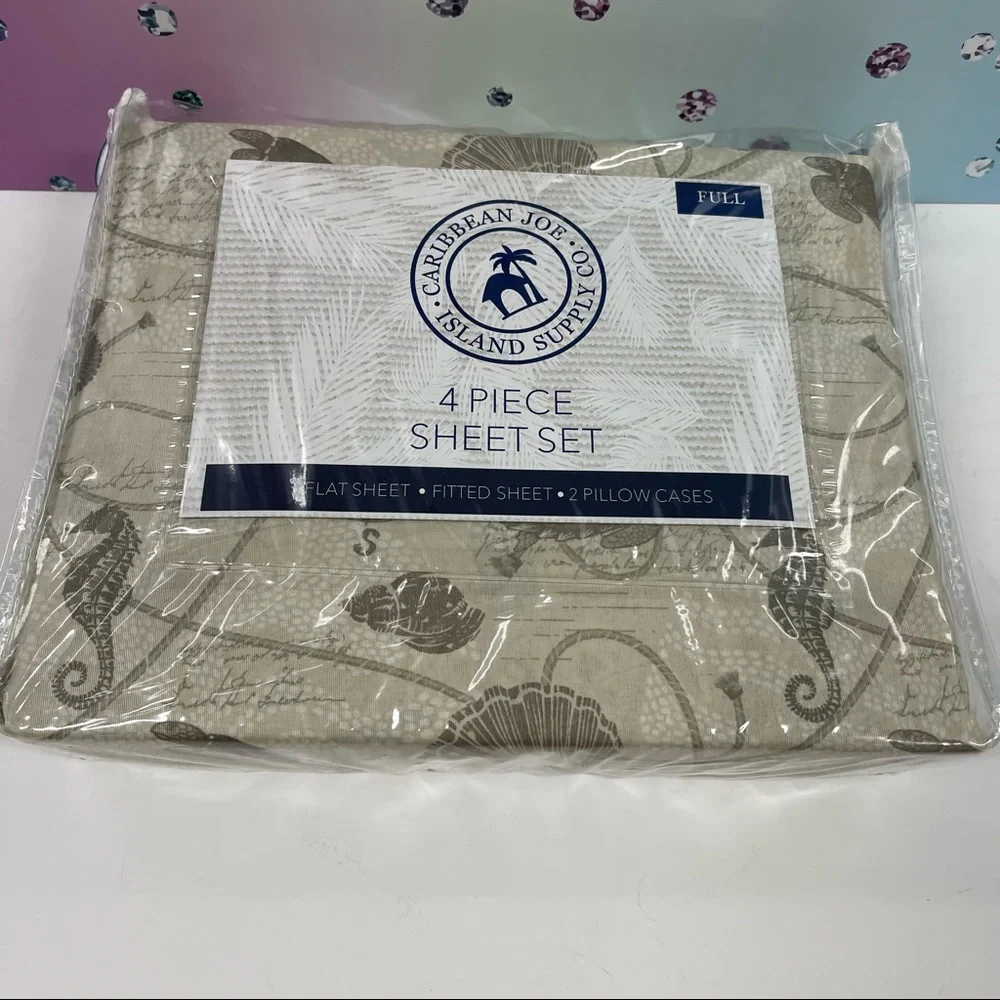 🐚PRICE FIRM NIB CARRIBEAN JOE BEACH SHEET SET